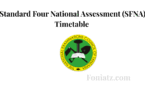 Standard Four National Assessment (SFNA) Timetable