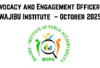 Advocacy and Engagement Officer at WAJIBU Institute – October 2025