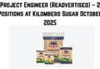 Project Engineer (Readvertised) – 2 Positions at Kilombero Sugar October 2025