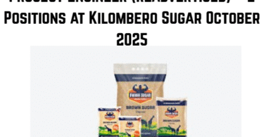 Project Engineer (Readvertised) – 2 Positions at Kilombero Sugar October 2025
