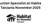 Wash & Construction Specialist at Habitat for Humanity Tanzania November 2025