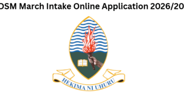 UDSM March Intake Online Application 2026/2027