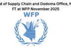 Head of Supply Chain and Dodoma Office, NOD, FT at WFP November 2025