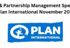 Grants & Partnership Management Specialist at Plan International November 2025