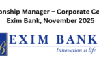 Relationship Manager – Corporate Center at Exim Bank, November 2025