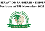 CONSERVATION RANGER III – DRIVER -21 Positions at TFS November 2025