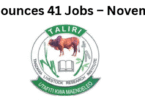 TALIRI Announces 41 Jobs – November 2025